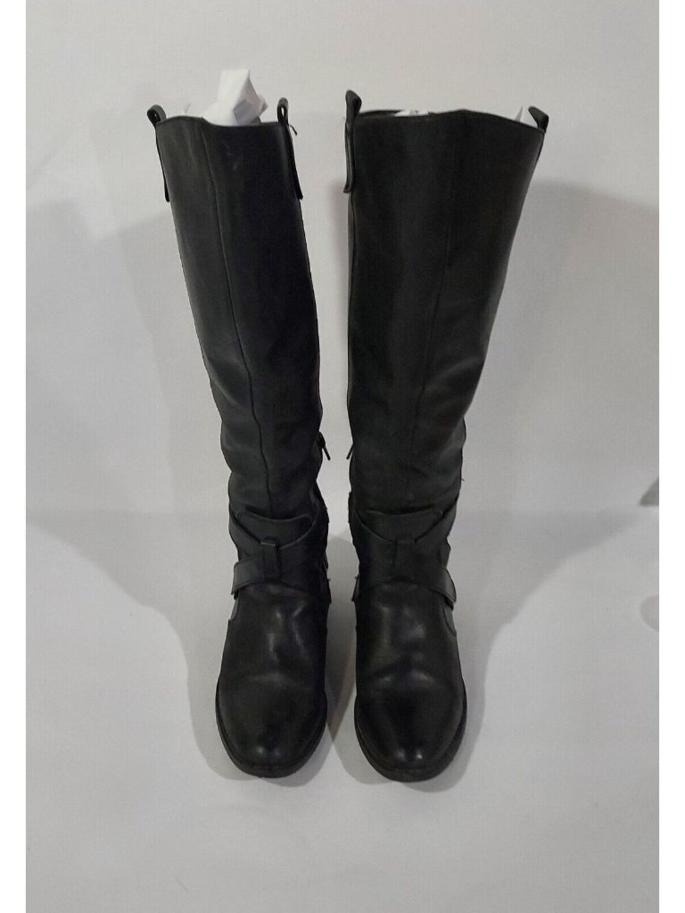 Dolce Vita Black Leather Tall Boots Womens Size 6 Casual Low Heel Side Zip - Picture 6 of 11